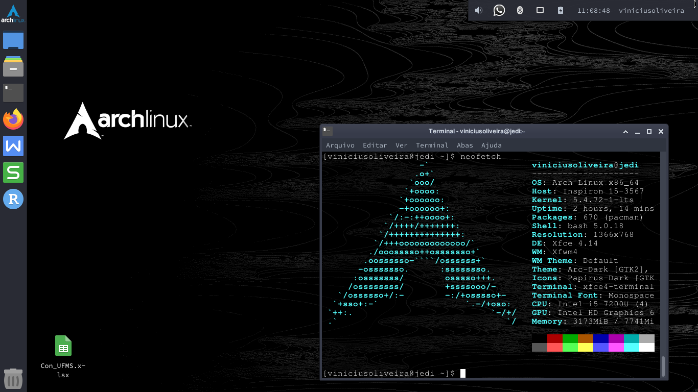 Arch Linux installation with XFCE and SLiM
