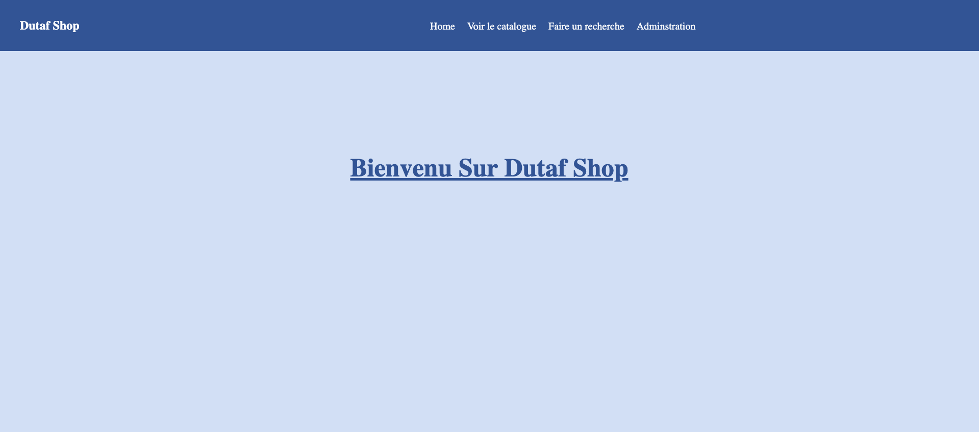 Dutaf Shop minimalist landing
