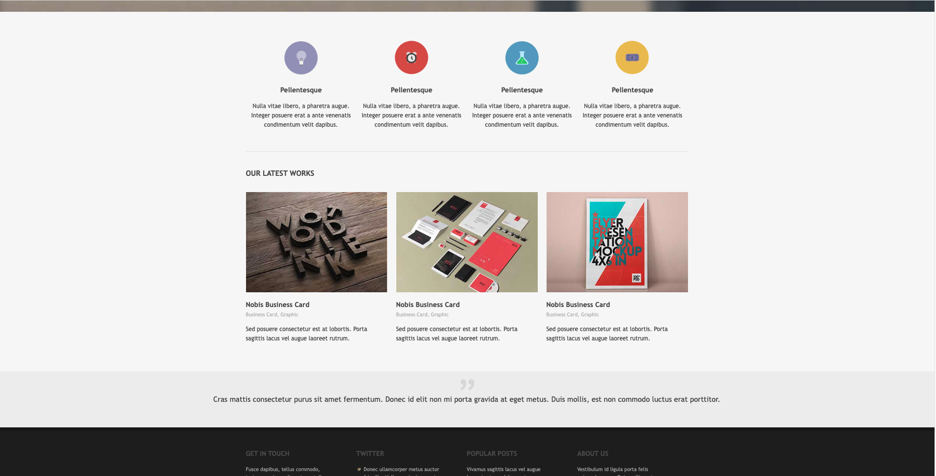 Latest works portfolio section