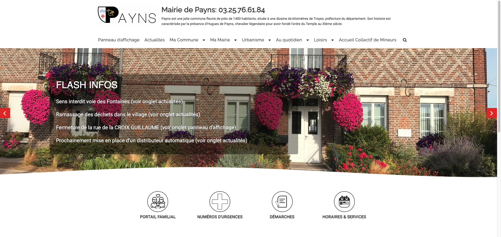 Mairie de Payns WordPress portal