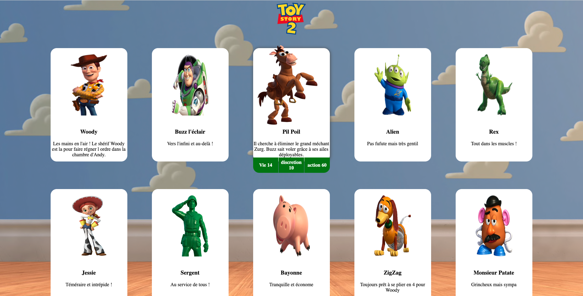 Toy Story character card game